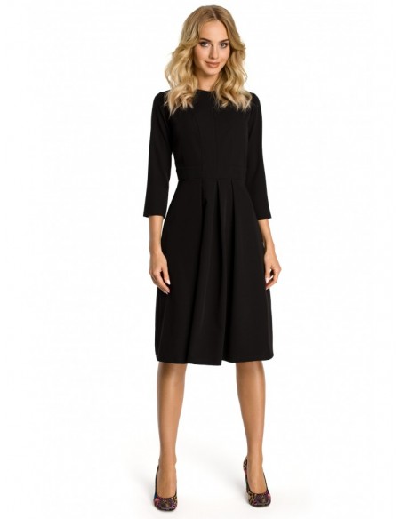 M335 Dress with box pleat in front - black