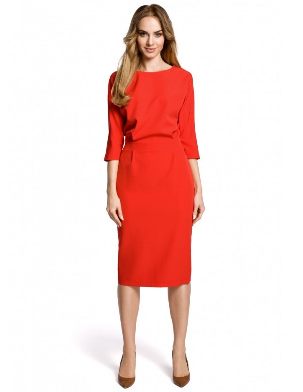 M360 Mid-lenght dress with loose fitting top - red
