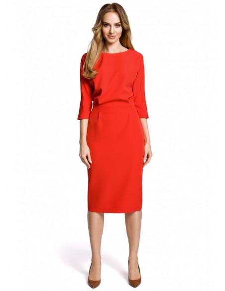 M360 Mid-lenght dress with loose fitting top - red
