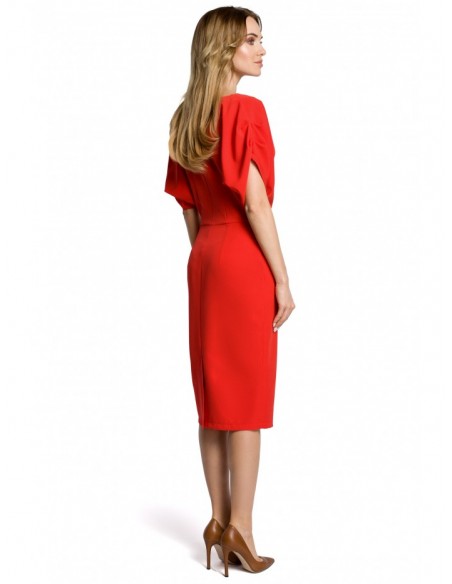 M364 Sheat dress with kimono sleeves - red