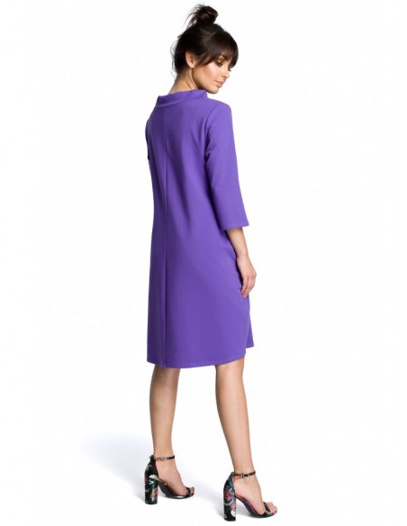 B070 Oversized dress with a tie tape detail - purple
