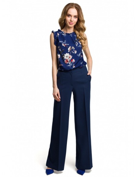 M378 Wide leg trousers - navy blue