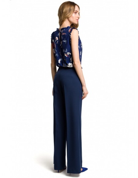 M378 Wide leg trousers - navy blue