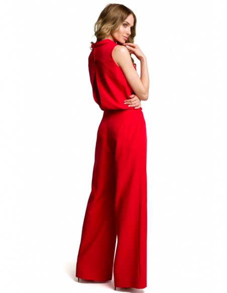 M382 Jumpsuit with split back - red
