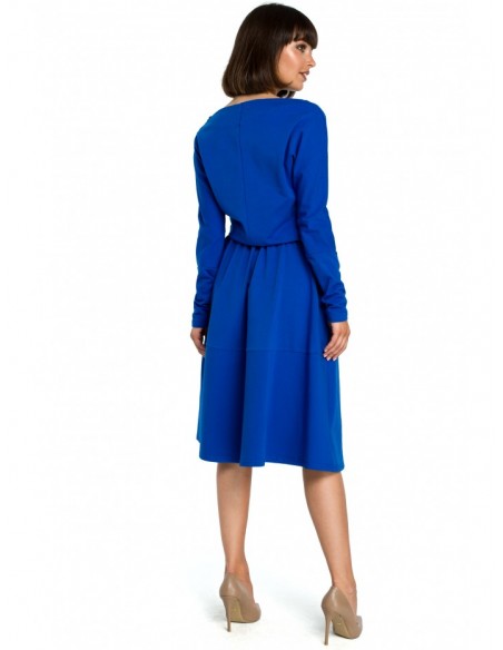 B087 Dress fit and flare midi - royal blue