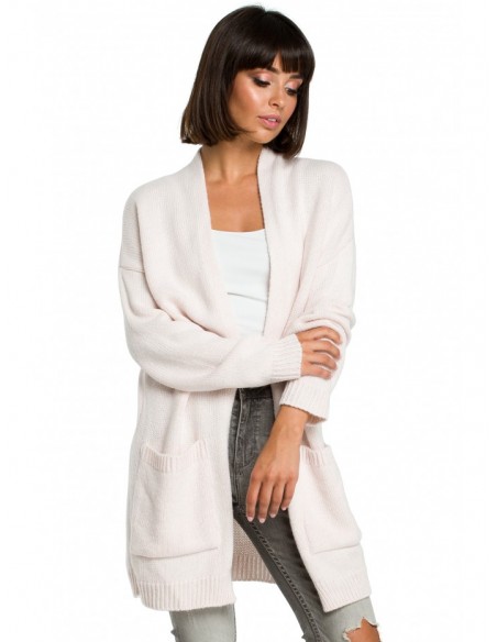 BK001 Long cardigan - powder melange