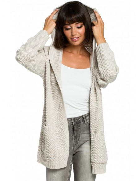 BK002 Hooded cardigan - beige