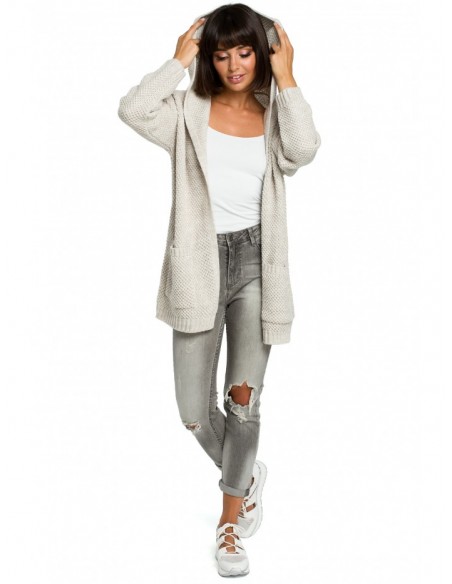 BK002 Hooded cardigan - beige