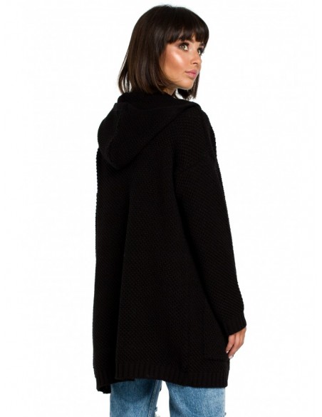 BK002 Hooded cardigan - black