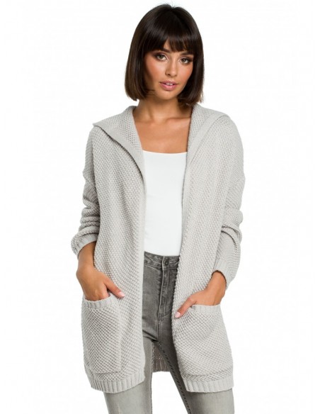BK002 Hooded cardigan - grey
