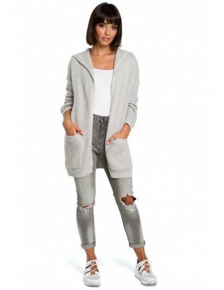 BK002 Hooded cardigan - grey