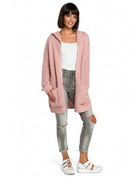 BK002 Hooded cardigan - pink