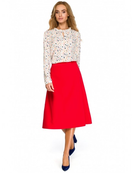 S133 A-line midi skirt - red