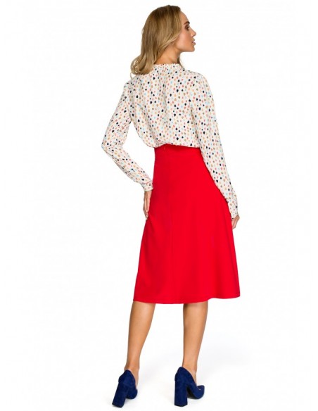 S133 A-line midi skirt - red