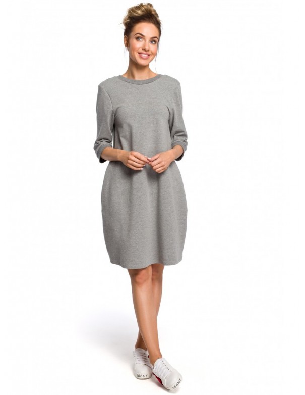 M417 Shift dress with a plunging back neckline - grey