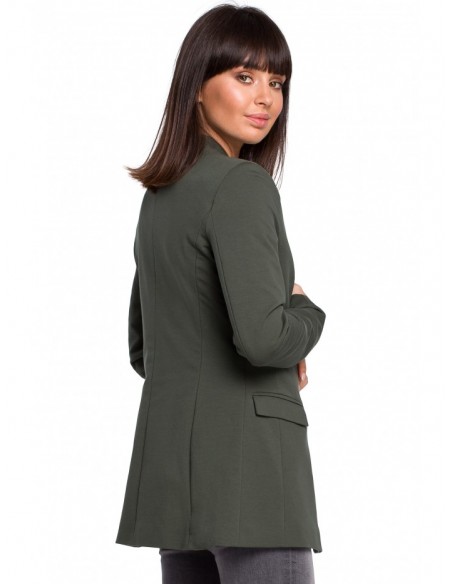 B102 Cotton-blend open blazer - military green