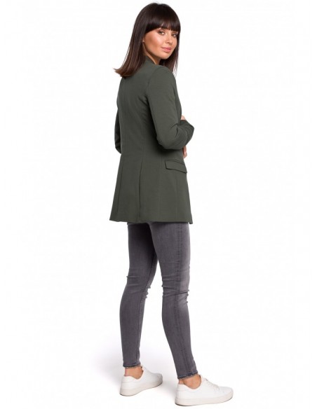 B102 Cotton-blend open blazer - military green