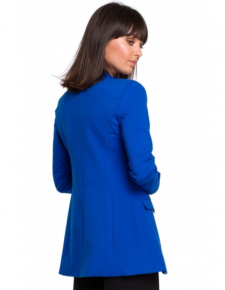 B102 Cotton-blend open blazer - royal blue