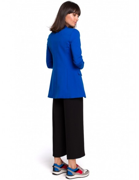 B102 Cotton-blend open blazer - royal blue