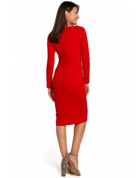 S152 Bodycon midi dress - red