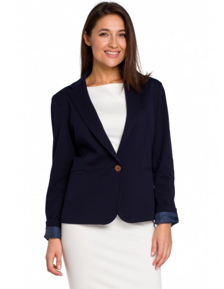 S154 Single button blazer - navy blue