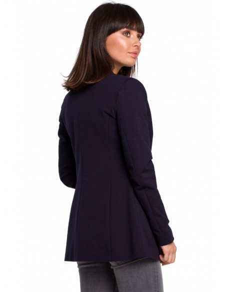 B102 Cotton-blend open blazer - navy blue