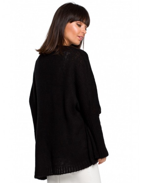 BK018 Lightweight oversized pullover sweater - black
