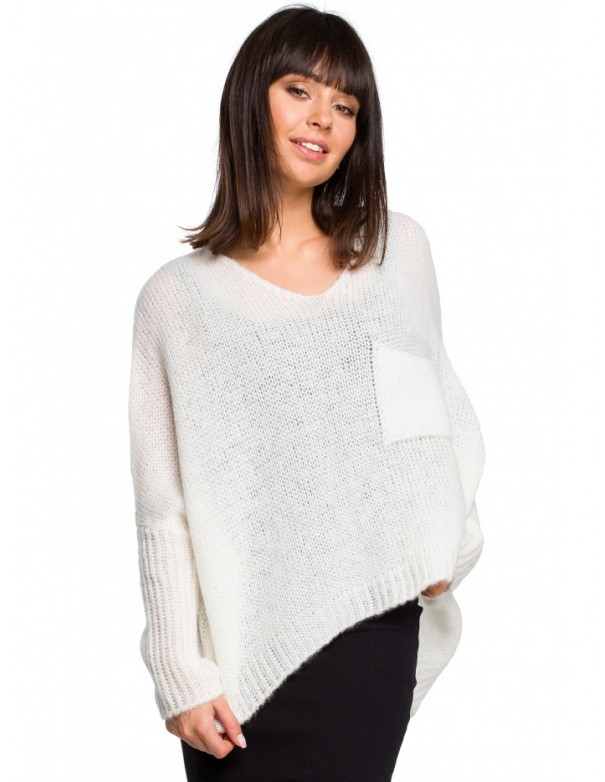 BK018 Lightweight oversized pullover sweater - ecru
