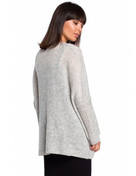 BK018 Lightweight oversized pullover sweater - light grey