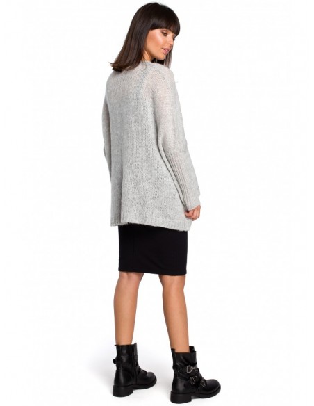 BK018 Lightweight oversized pullover sweater - light grey