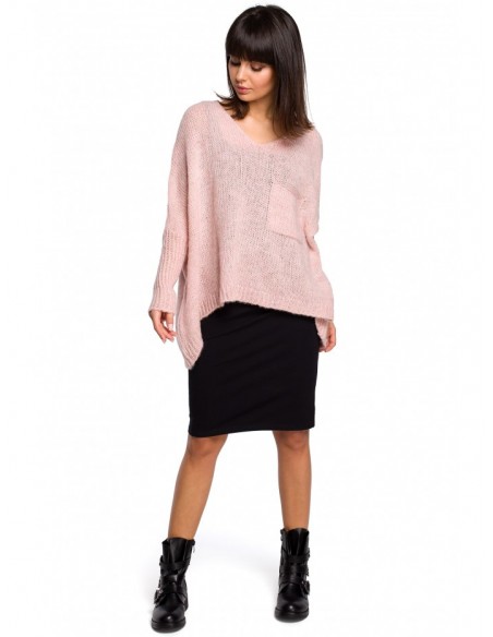 BK018 Lightweight oversized pullover sweater - pink
