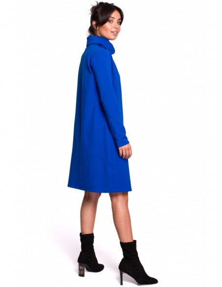 B132 High collar dress - royal blue