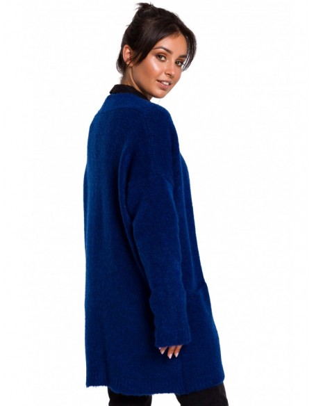 BK034 Fuzzy knit cardigan - sapphire