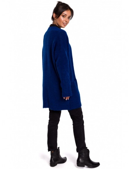 BK034 Fuzzy knit cardigan - sapphire