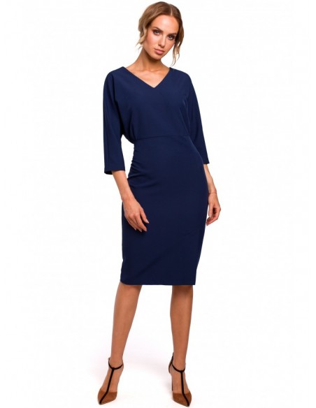 M464 Batwing sleeve dress - navy blue