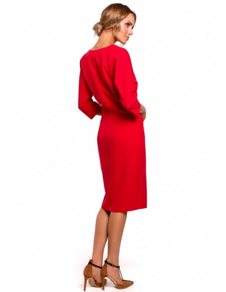 M464 Batwing sleeve dress - red