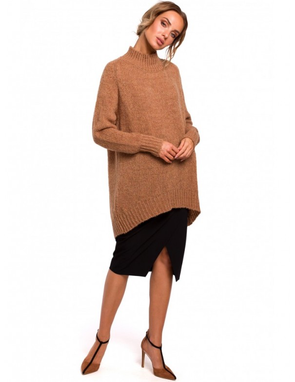M468 High-low pullover sweater - camel