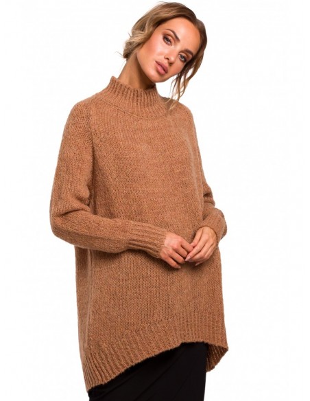 M468 High-low pullover sweater - camel