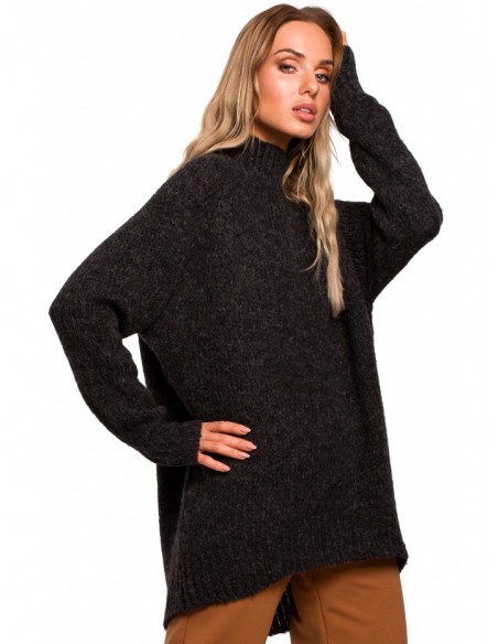 M468 High-low pullover sweater - graphite