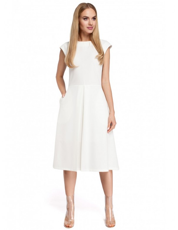 M296 Inverted pleat dress - ecru