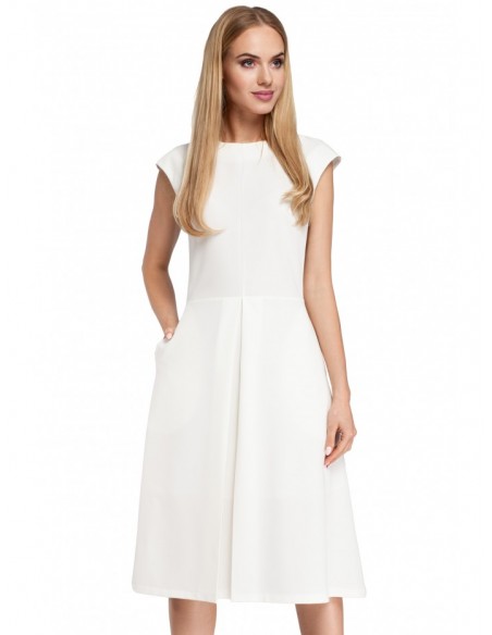 M296 Inverted pleat dress - ecru