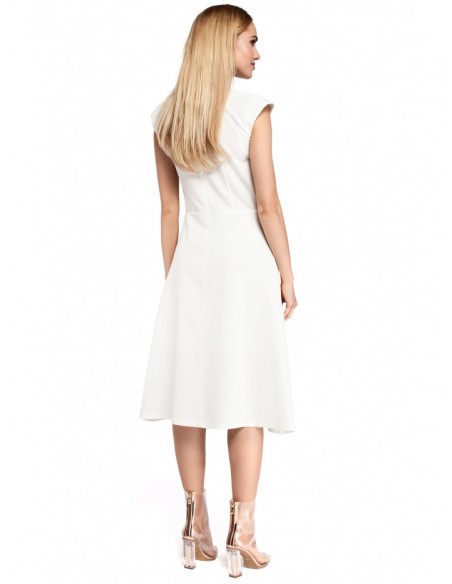 M296 Inverted pleat dress - ecru