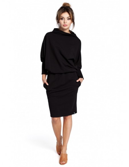 B032 Kimono sleeve dress - black