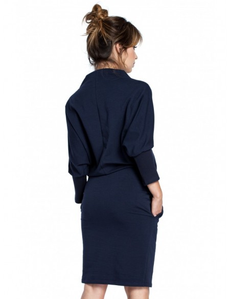 B032 Kimono sleeve dress - navy blue