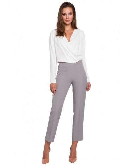 K035 Trousers with elasticized waistband - grey