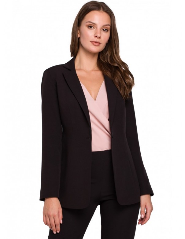 K036 Single buttom blazer - black