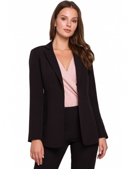 K036 Single buttom blazer - black