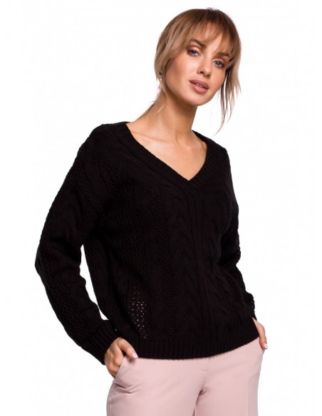 M510 V-neck pullover sweater - black