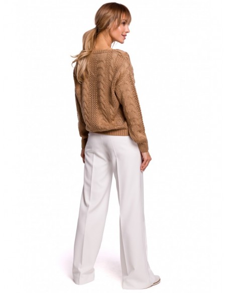 M510 V-neck pullover sweater - beige