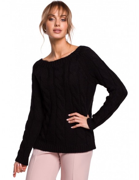 M511 Bateau neck pullover sweater - black